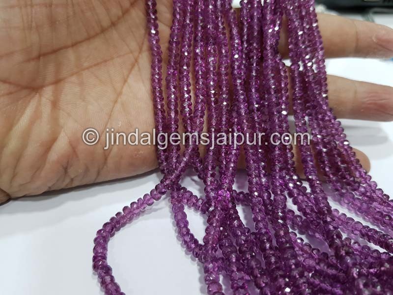 Purple Rhodolite Garnet Faceted Roundelle Beads